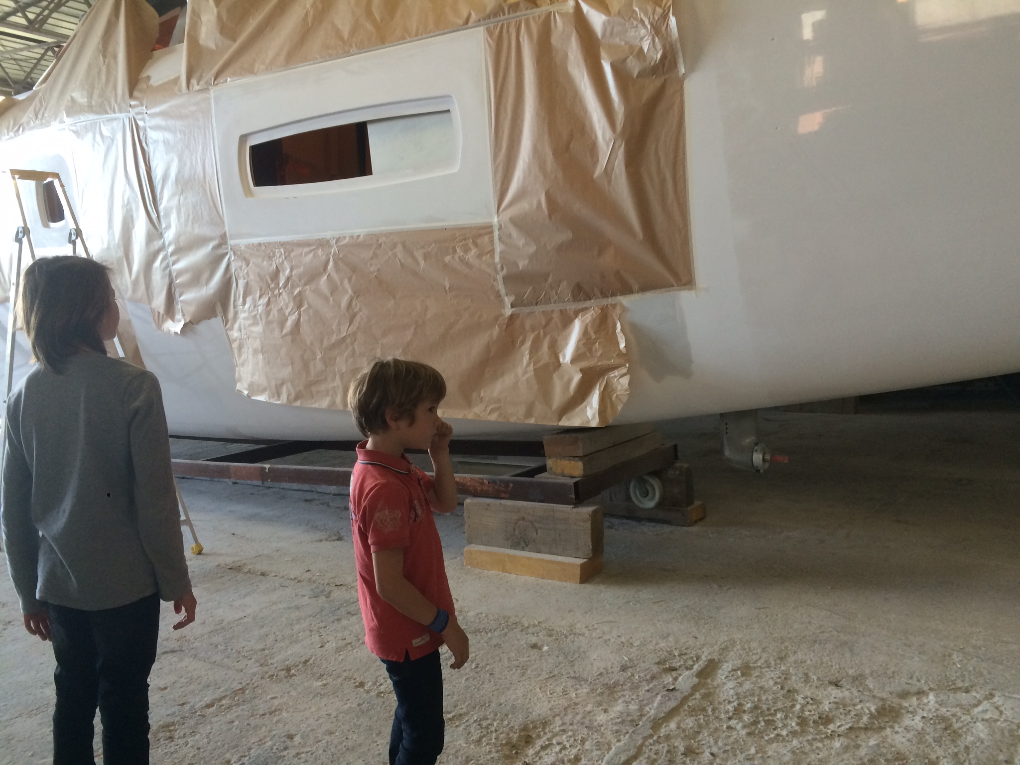 Les enfants visitent le chantier